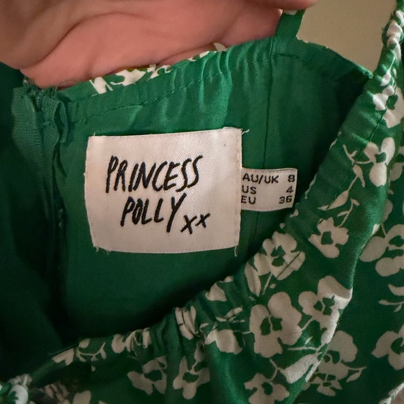 Princess Polly Barrett Mini Dress - Green & White Floral, Size 4 - Picture 4 of 10